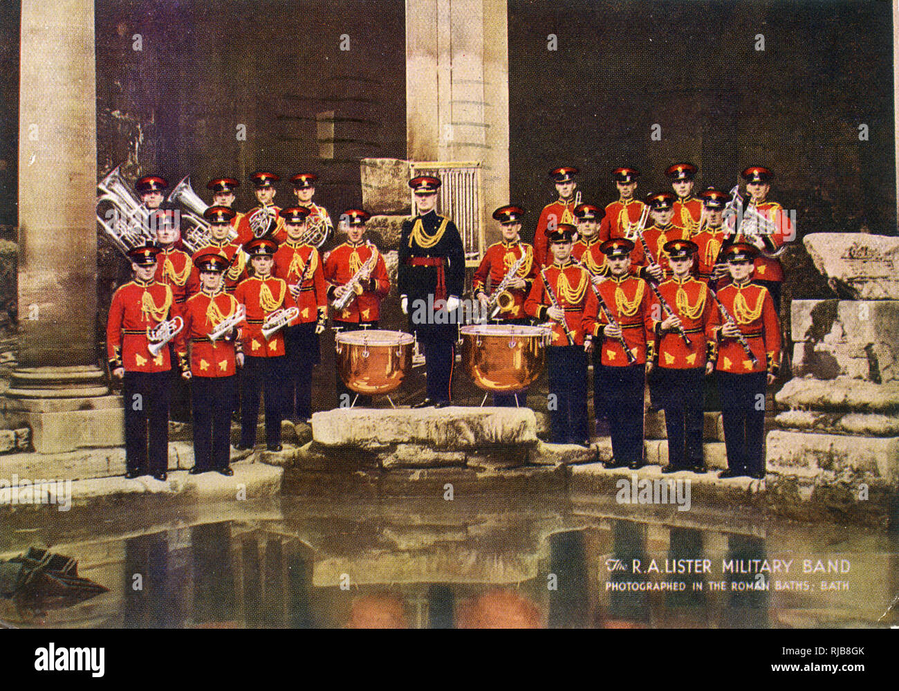 Banda Militar R A Lister, Baños Romanos, Baño Foto de stock