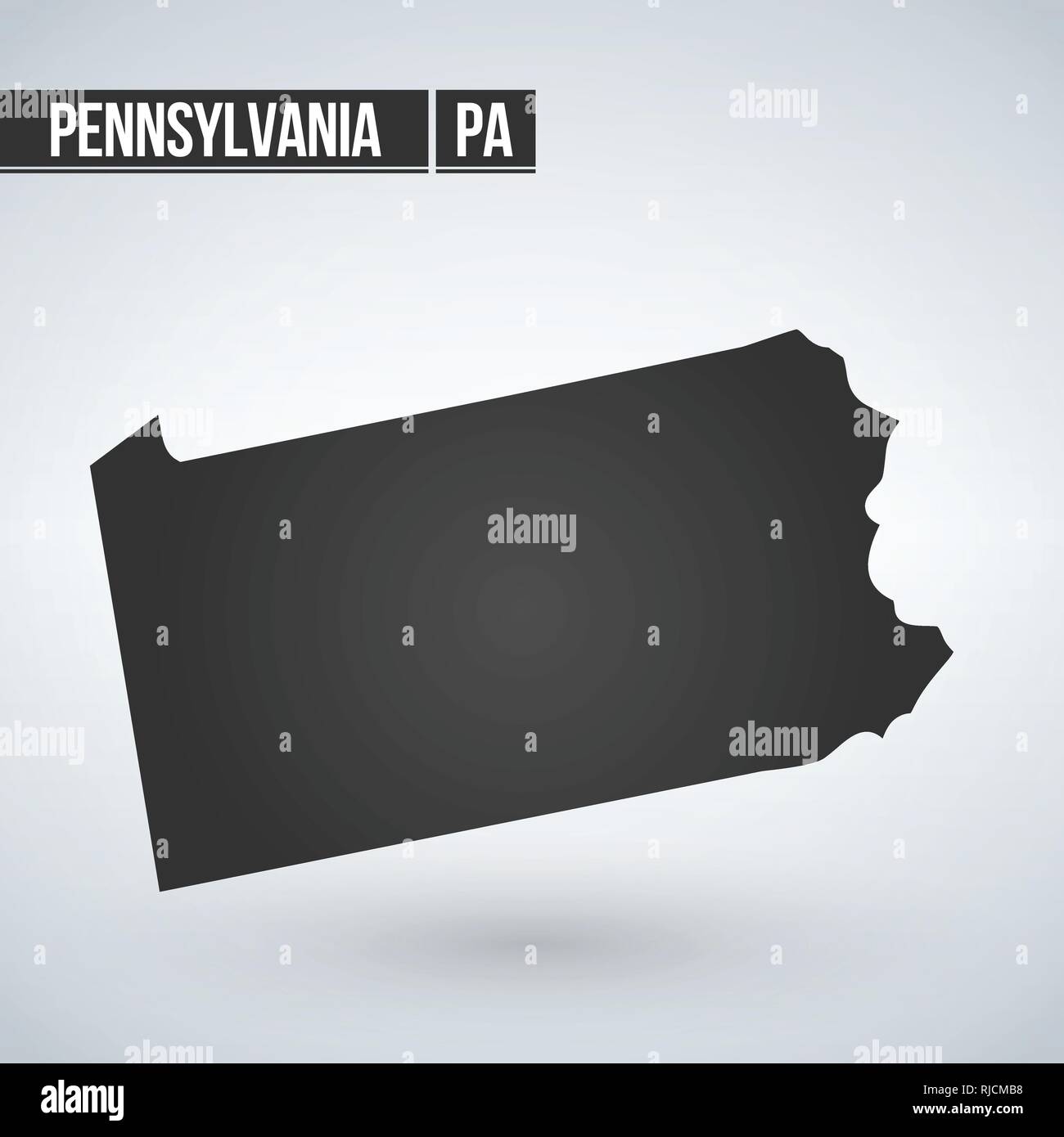 Mapa Del Estado De Pennsylvania En Negro Sobre Un Fondo Blanco Ilustración Vectorial Imagen 3116