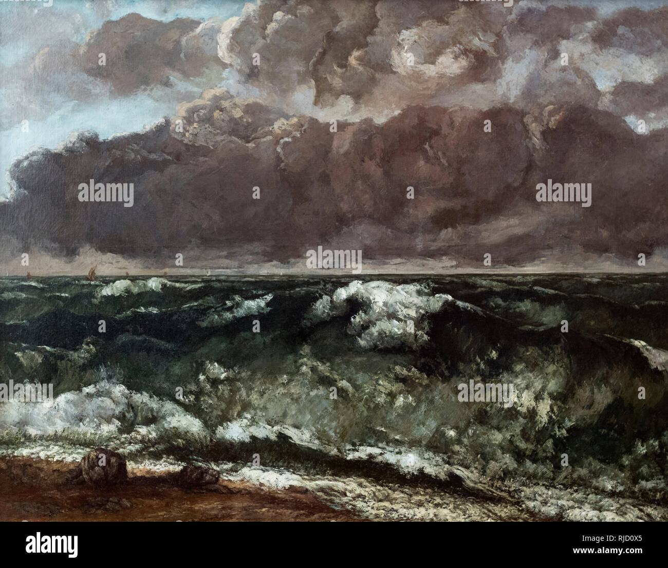 Gustave Courbet (1819-1877), la ola, 1870. Die Welle. Alte Nationalgalerie, Berlín. Foto de stock