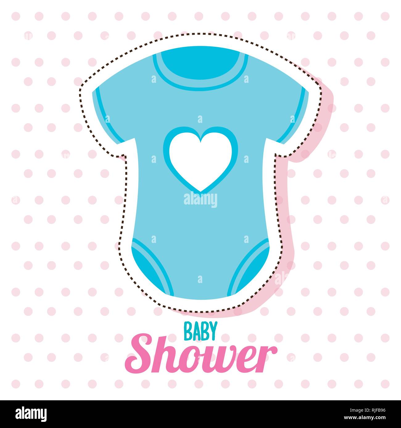 Tarjeta de baby shower con ropa Imagen Vector de stock - Alamy