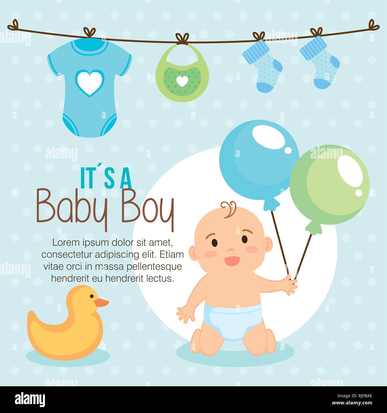 Baby shower niño y niña Imagen Vector de stock - Alamy