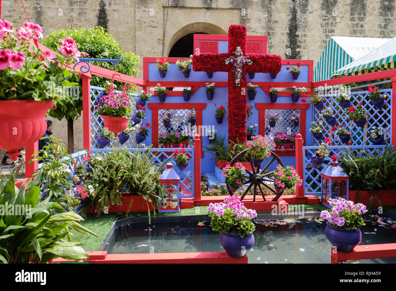 Las Cruces de Mayo, los Cruces de Mayo, Cordoba, Andalucia, España, Europa, Foto de stock