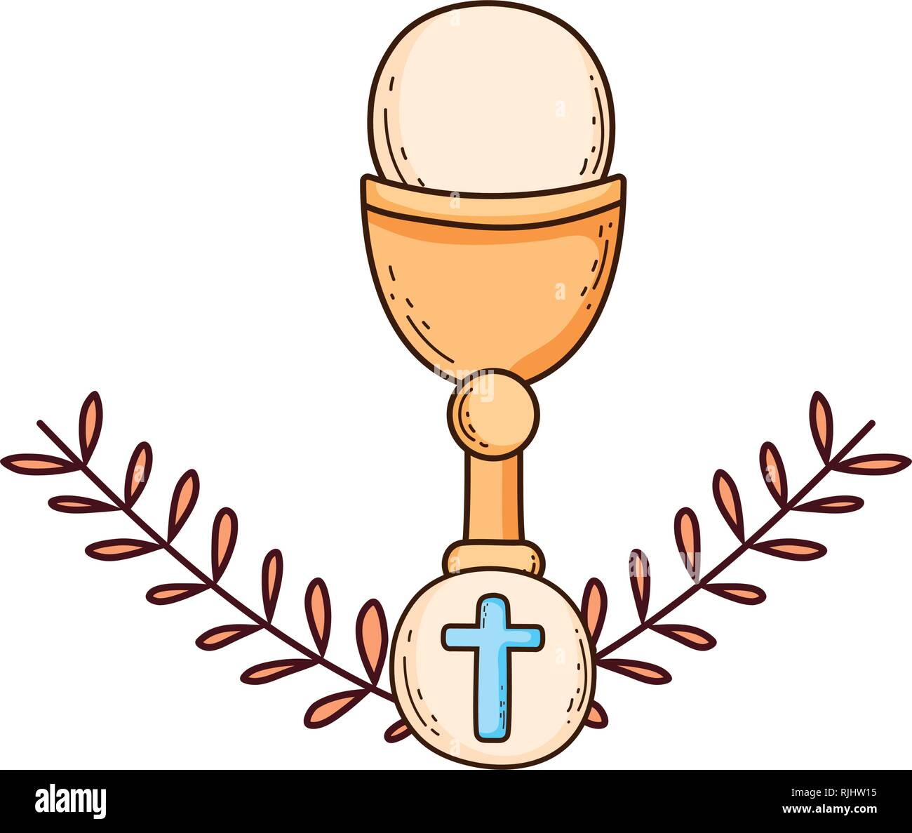 Cáliz sagrado con la primera comunión Imagen Vector de stock Alamy