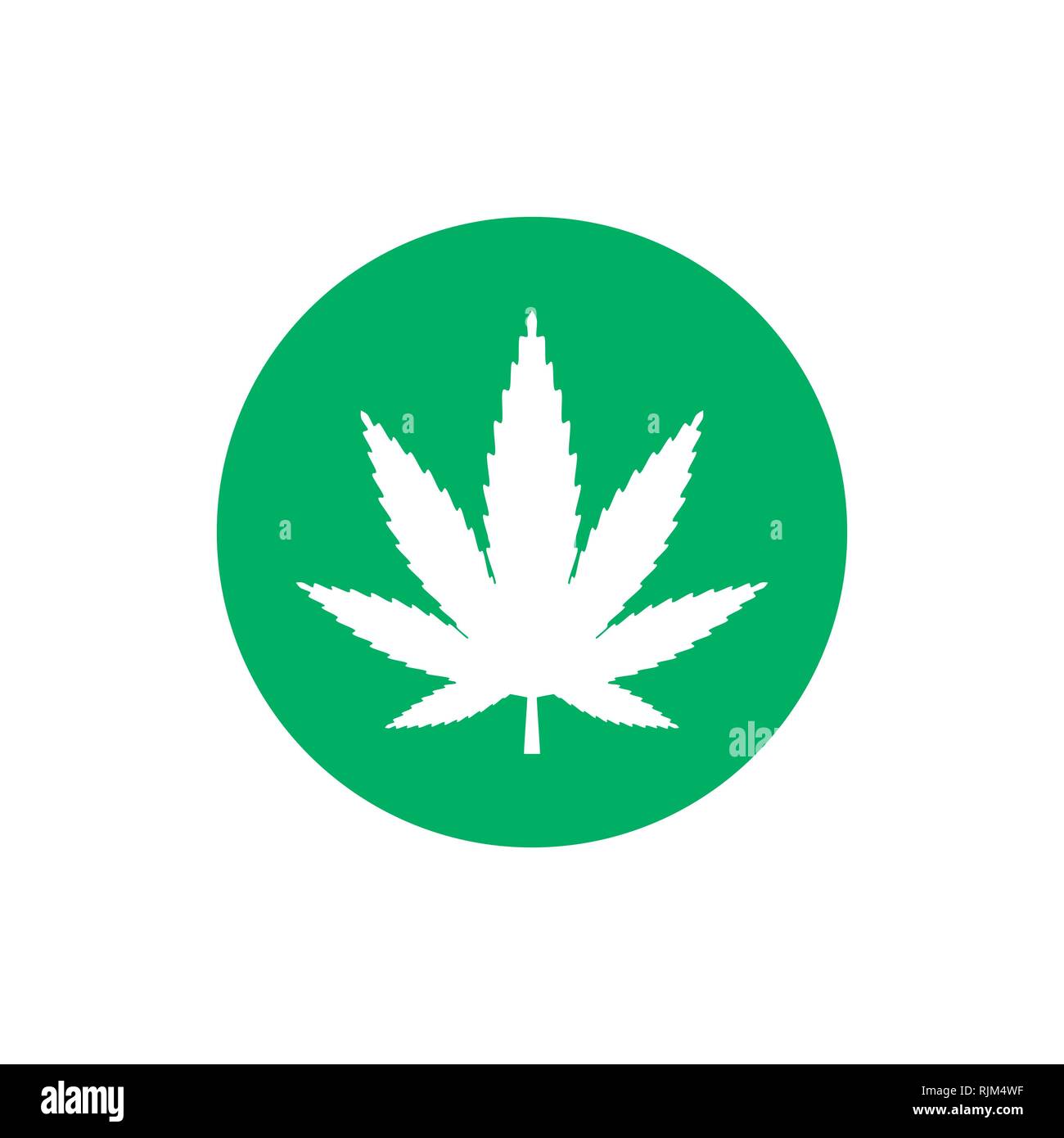 Cannabis, icono de hoja de marihuana. Ilustración vectorial, diseño plano. Ilustración del Vector