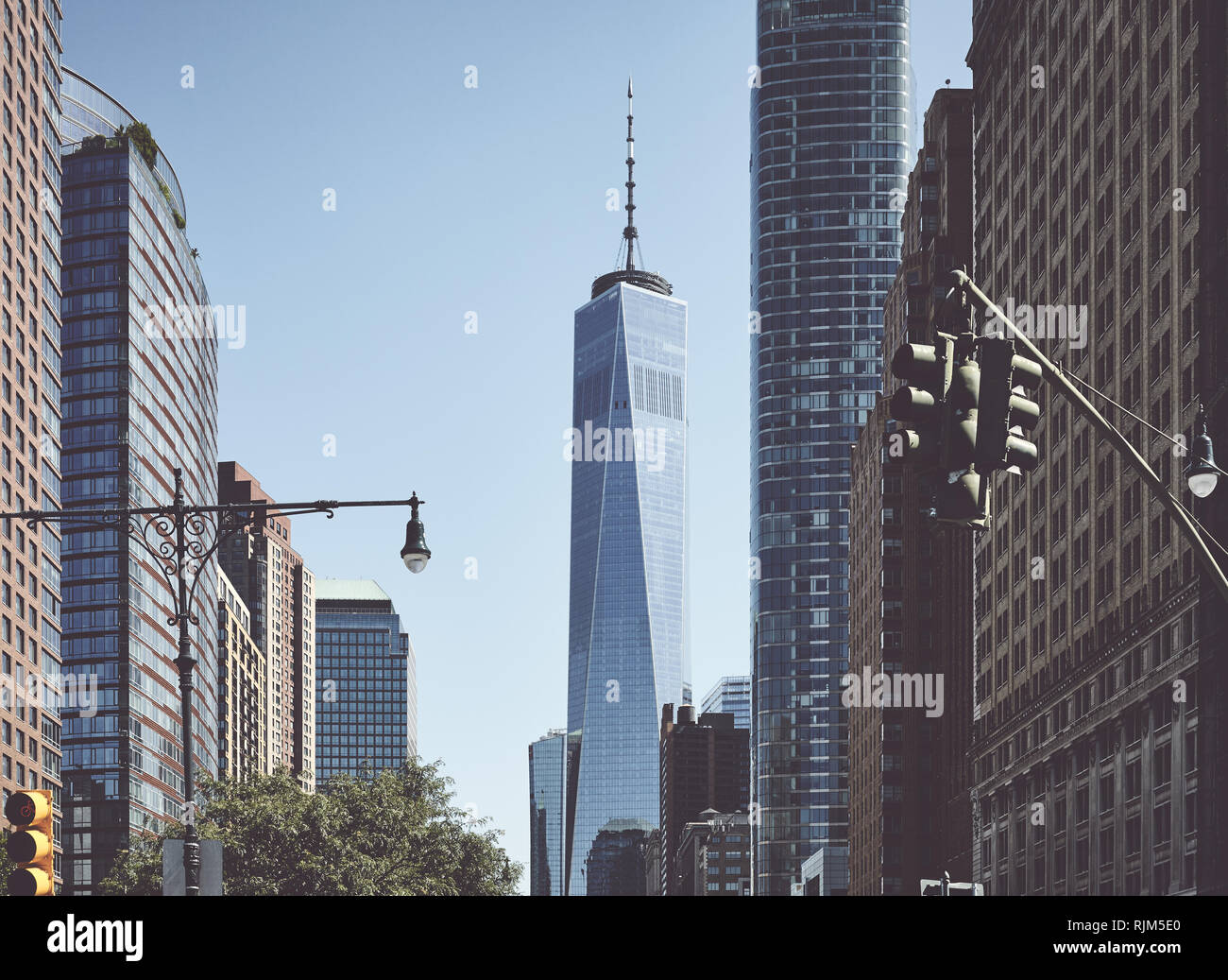 Imagen de tonos retro de la ciudad de Nueva York, EE.UU.. Foto de stock