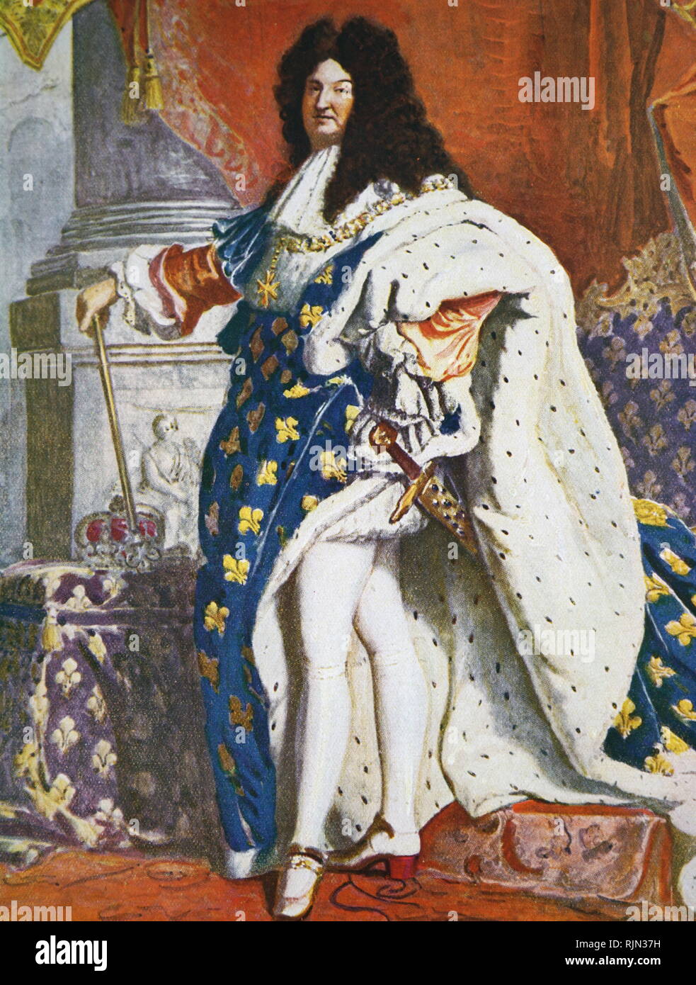 Ilustración mostrando el rey de Francia, Luis XIV (1638 - 1715) Foto de stock