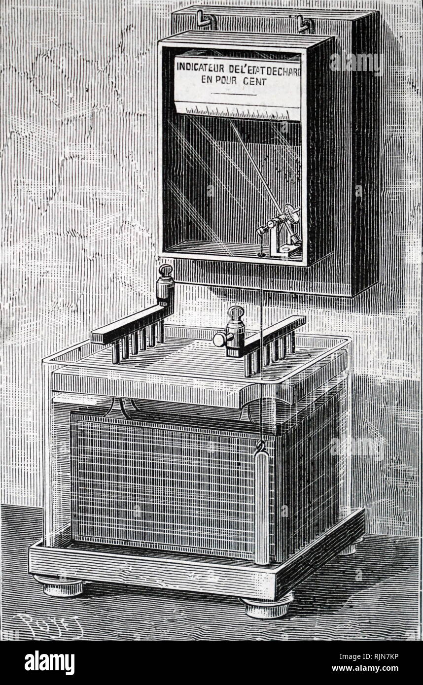 Ilustración mostrando Elihu Thomson indicador actual (arriba). Bergmann la actual IDNICATOR (CET) utilizados en el sistema de Edison. París, 1891 Foto de stock