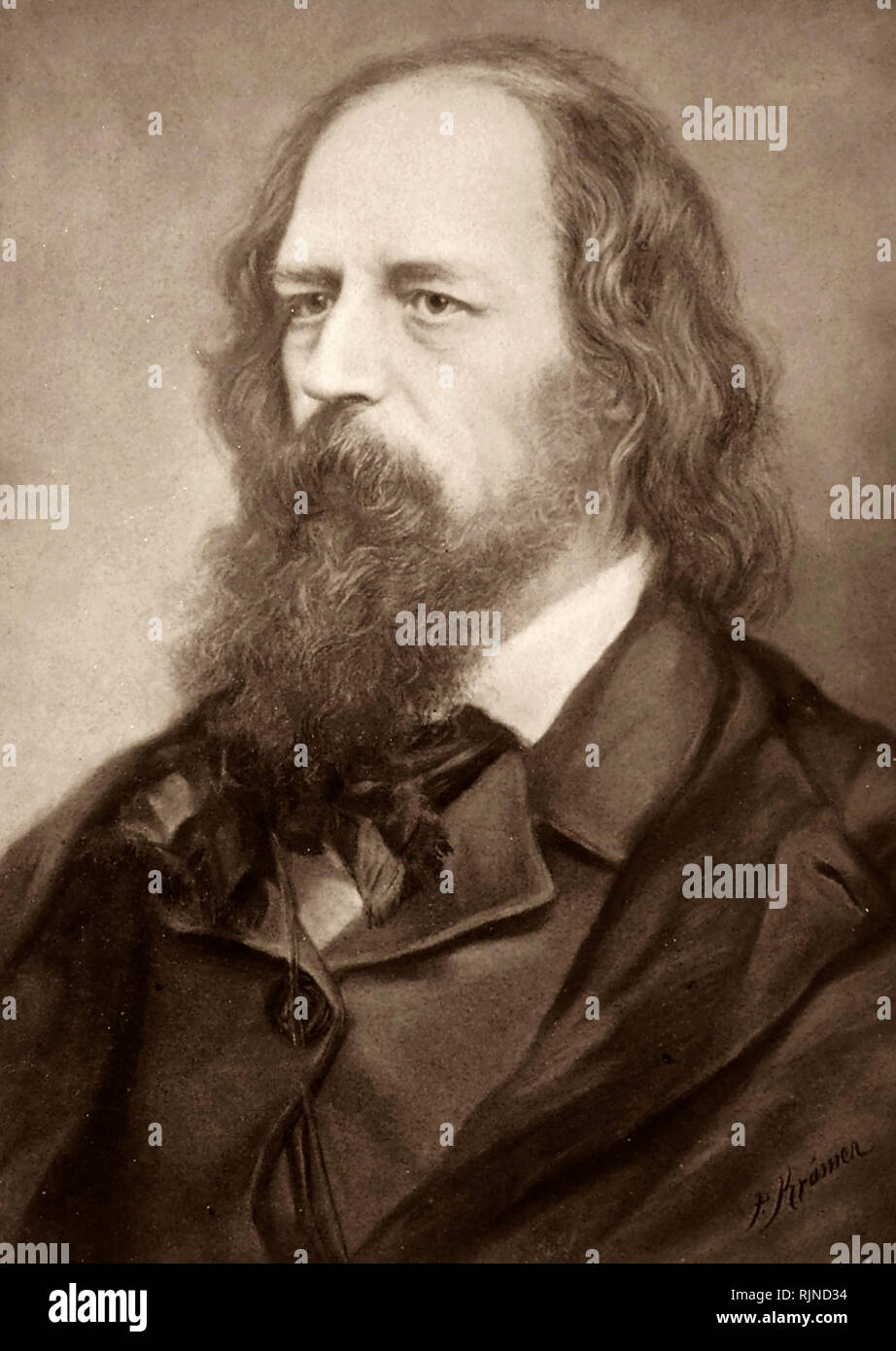 ALFRED, Lord Tennyson (1809-1892), poeta laureado en inglés Foto de stock
