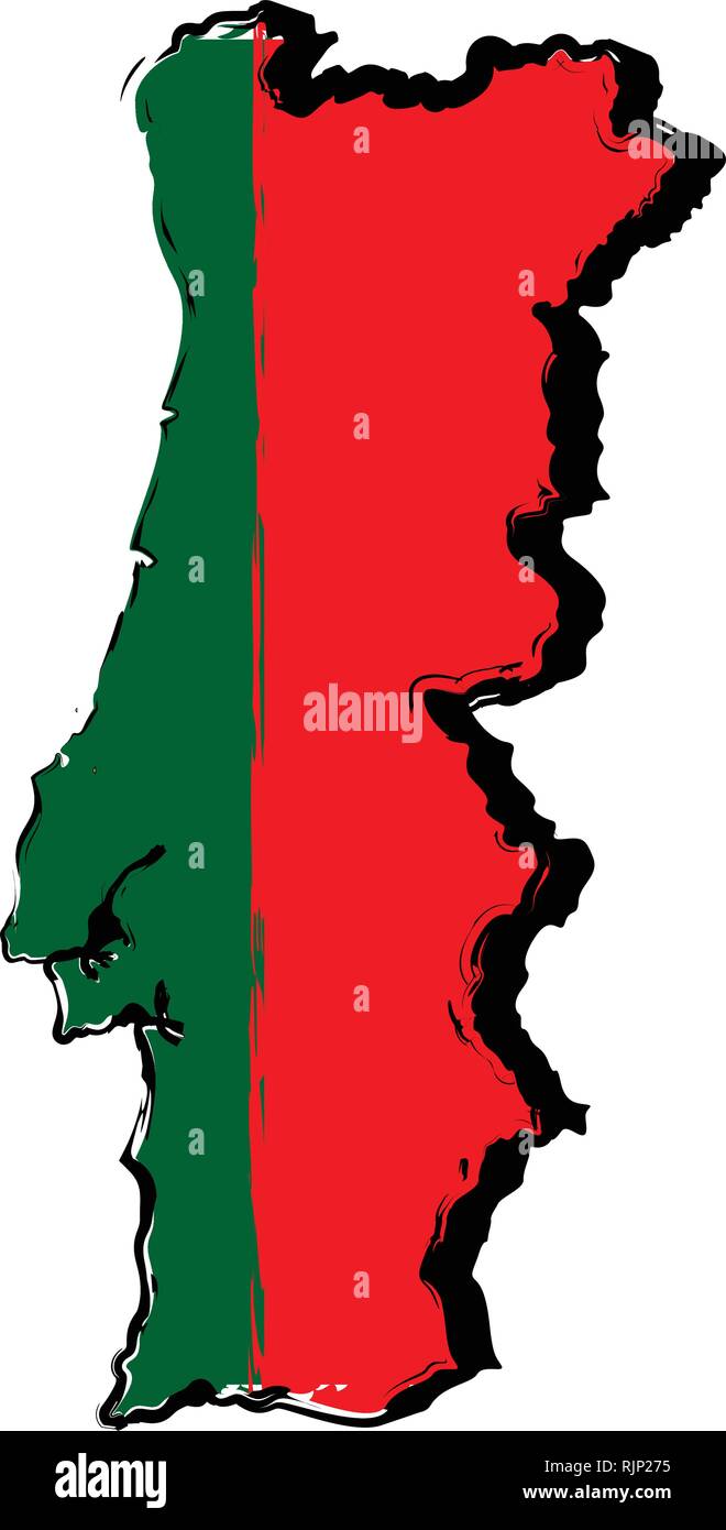 Mapa De Portugal Con Bandera Imagen Vector De Stock Alamy 9201