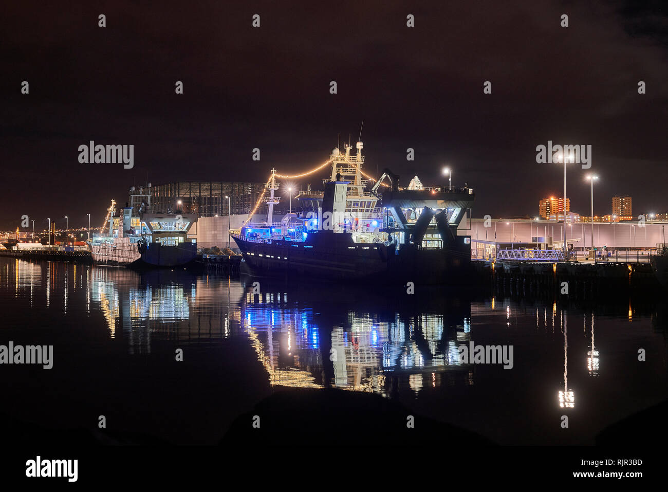 La pesca de arrastre, el puerto de Reykjavik, Reykjavik, Iceland Foto de stock