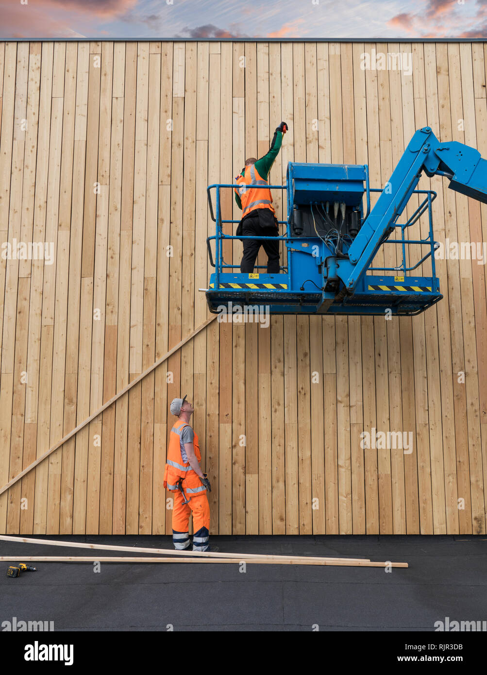 Los trabajadores de la construcción, Islandia Foto de stock