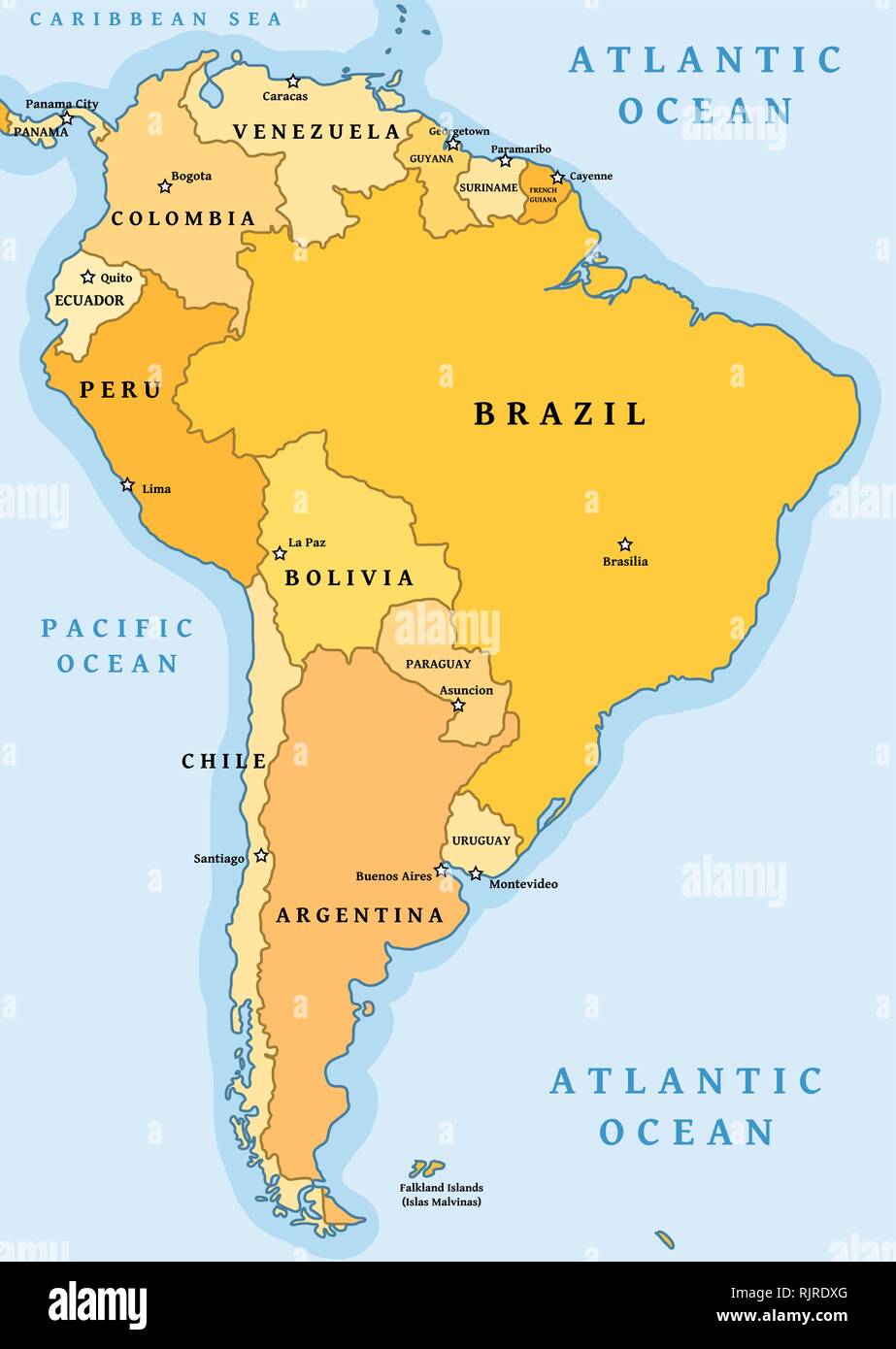 Icono De Mapa De America Del Sur - America Del Sur La Division Politica Mapa Ilustracion Vectorial Rjrdxg