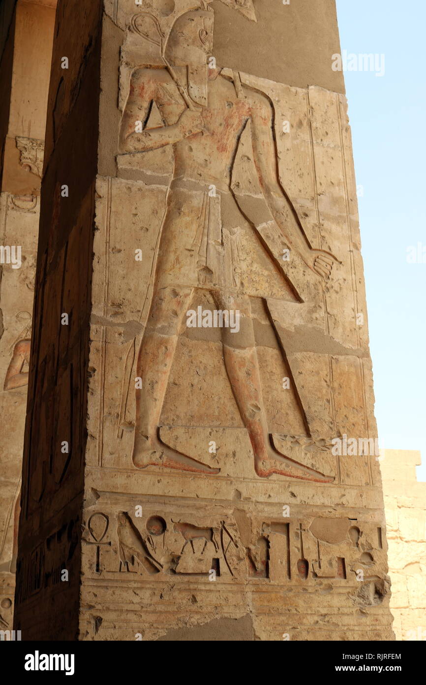 Abydos, una de las ciudades más antiguas del antiguo Egipto; el Rey Rameses II Foto de stock