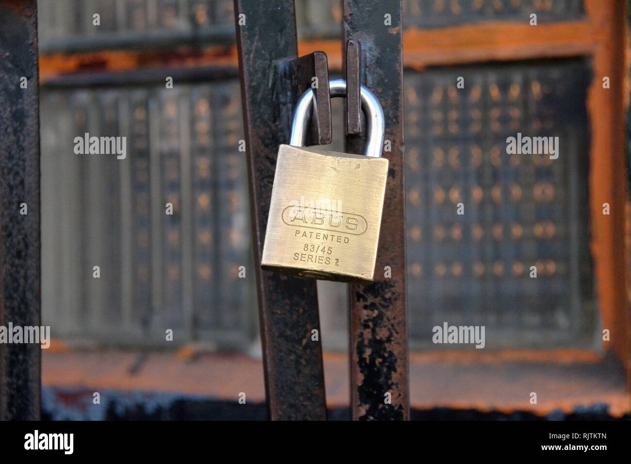 El bloqueo del pedal, candado, para la seguridad de EE.UU America business  Fotografía de stock - Alamy