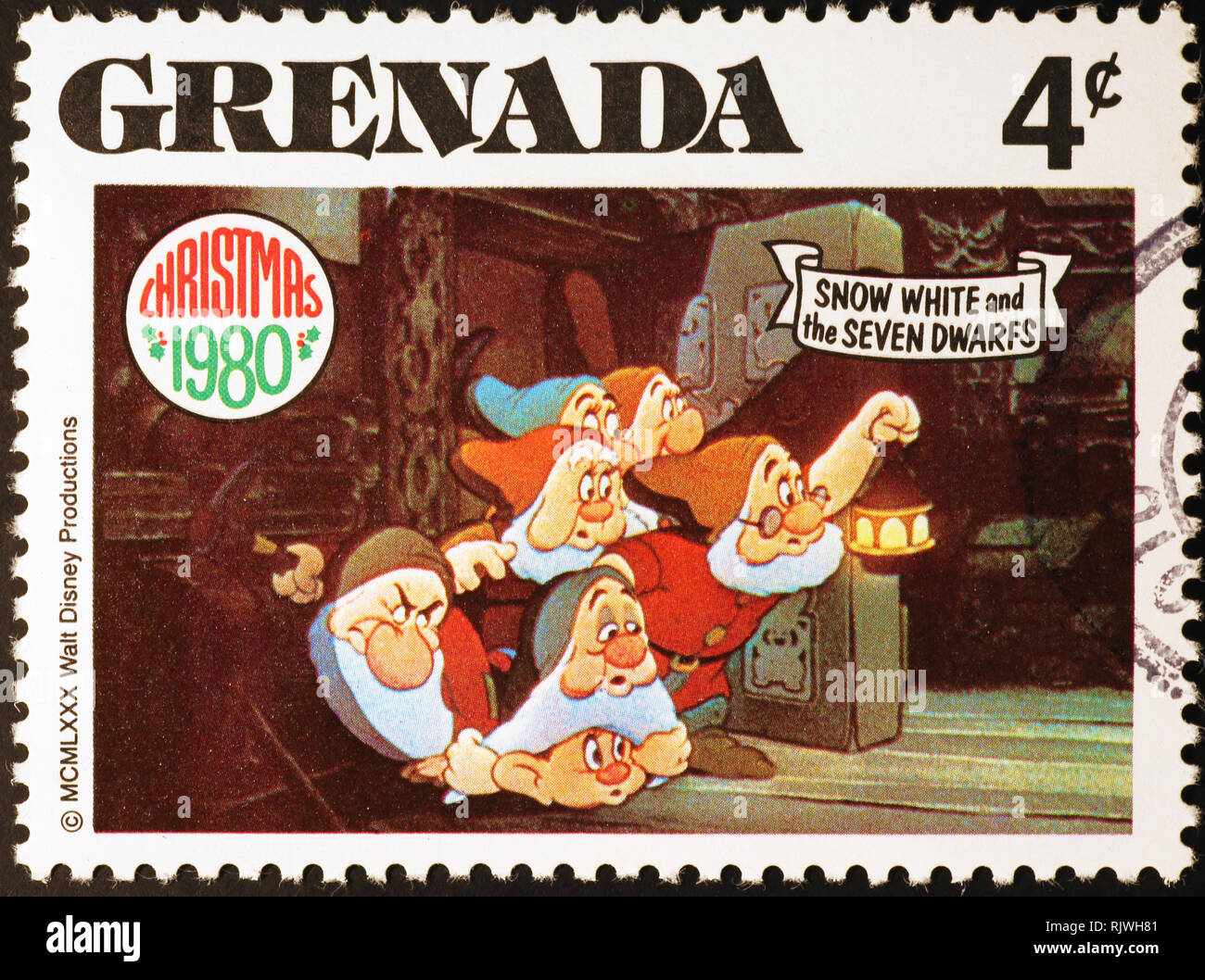 Seven Dwarfs en sello de Granada Foto de stock