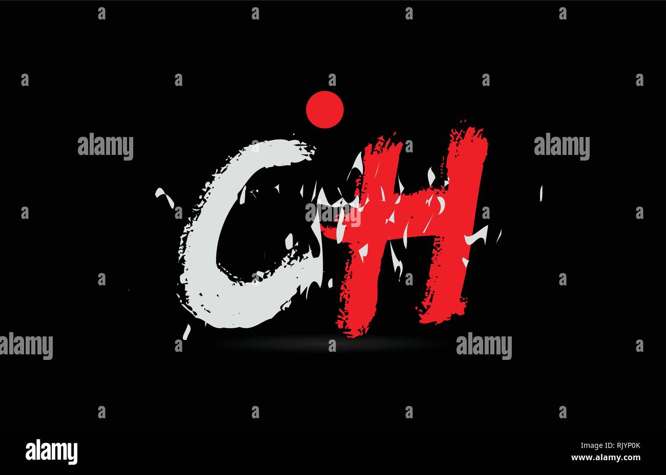 Diseño De Combinación De Letras Del Alfabeto Ch C H Sobre