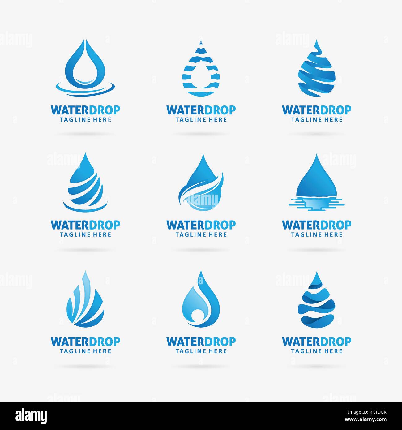 Colección de diseño del logotipo de la gota de agua Ilustración del Vector