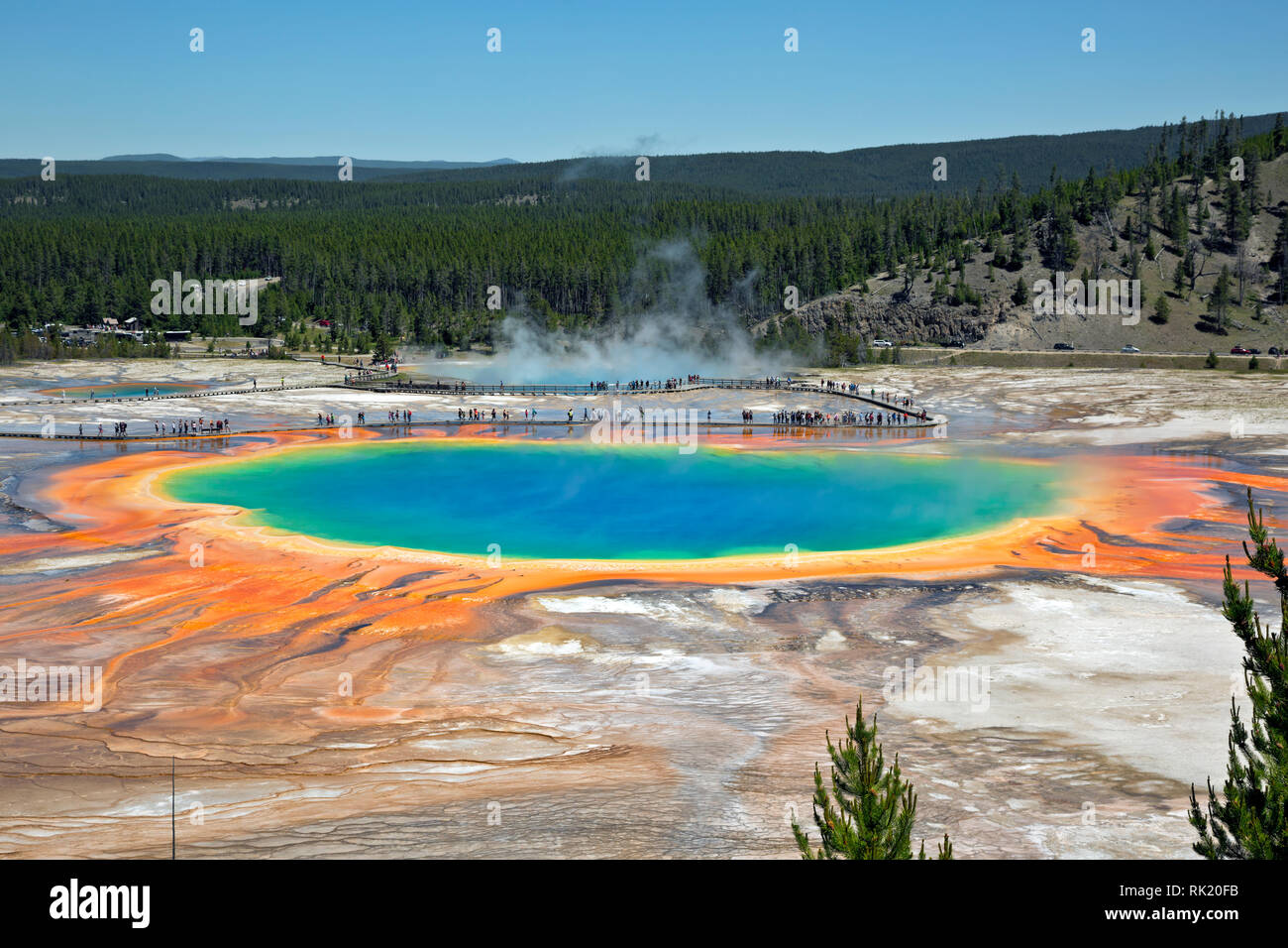 WY03388-00...Wyoming - Grand Prismatic Spriing en el Midway Geyser Basin del Parque Nacional de Yellowstone. Foto de stock