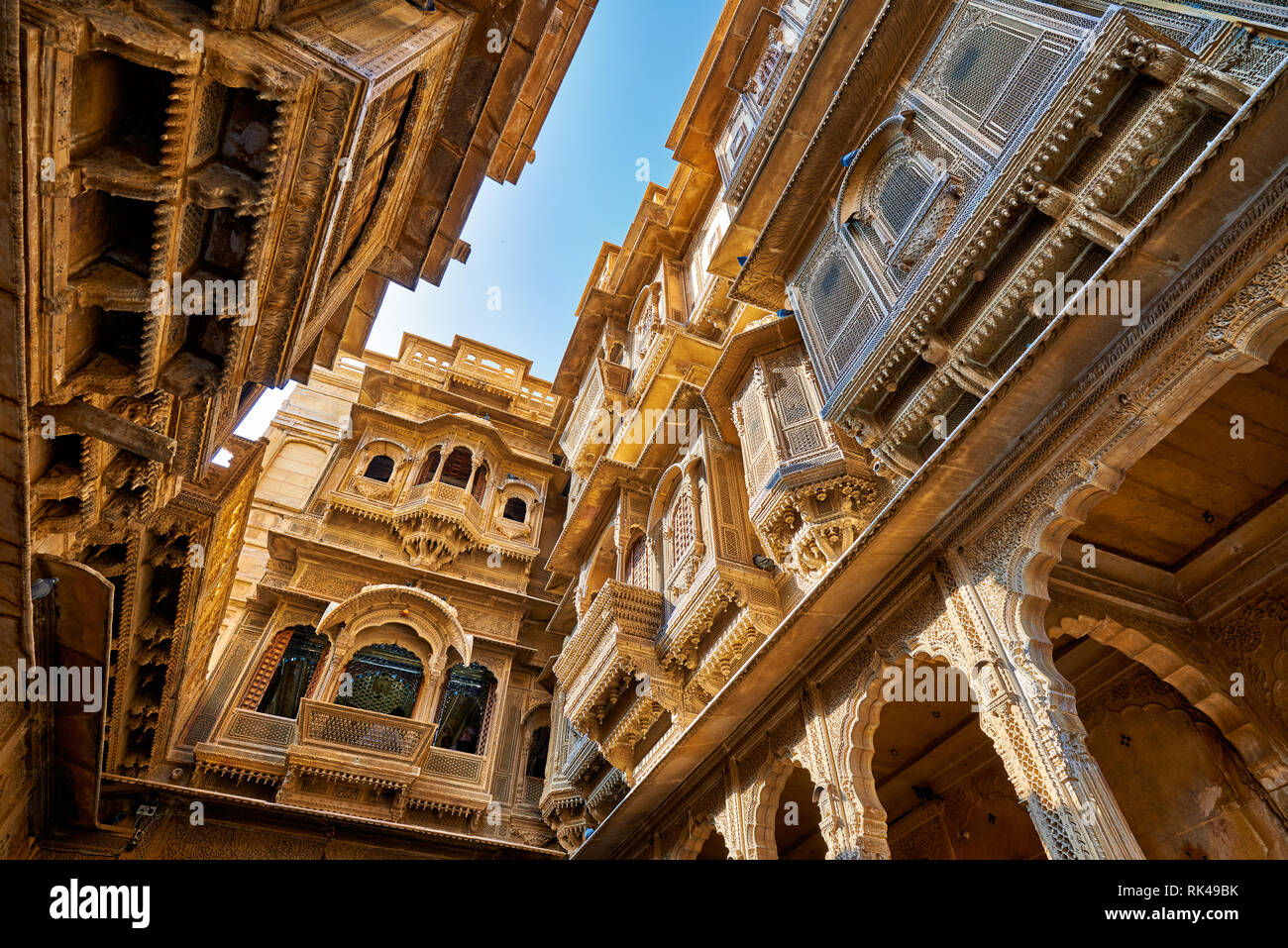 Kothari Patwa Haveli Jaisalmer, Rajasthan, India Foto de stock