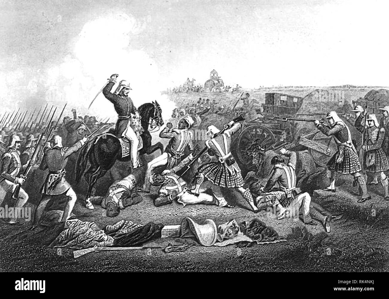 HENRY HAVELOCK (1795-1857) General del Ejército Británico. Sus fuerzas atacar las de Nana Sahib at Futtyporer (Fatephur) en 1857, durante el Motín indio. Foto de stock