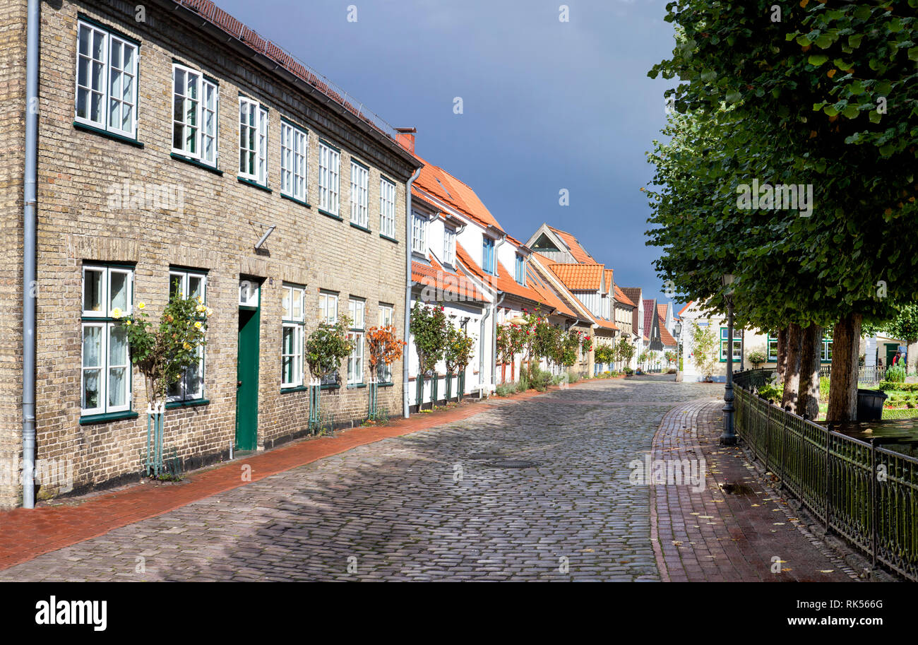 Barrio Pesquero Holm, Schleswig, Schleswig-Holstein, Alemania, Europa Foto de stock