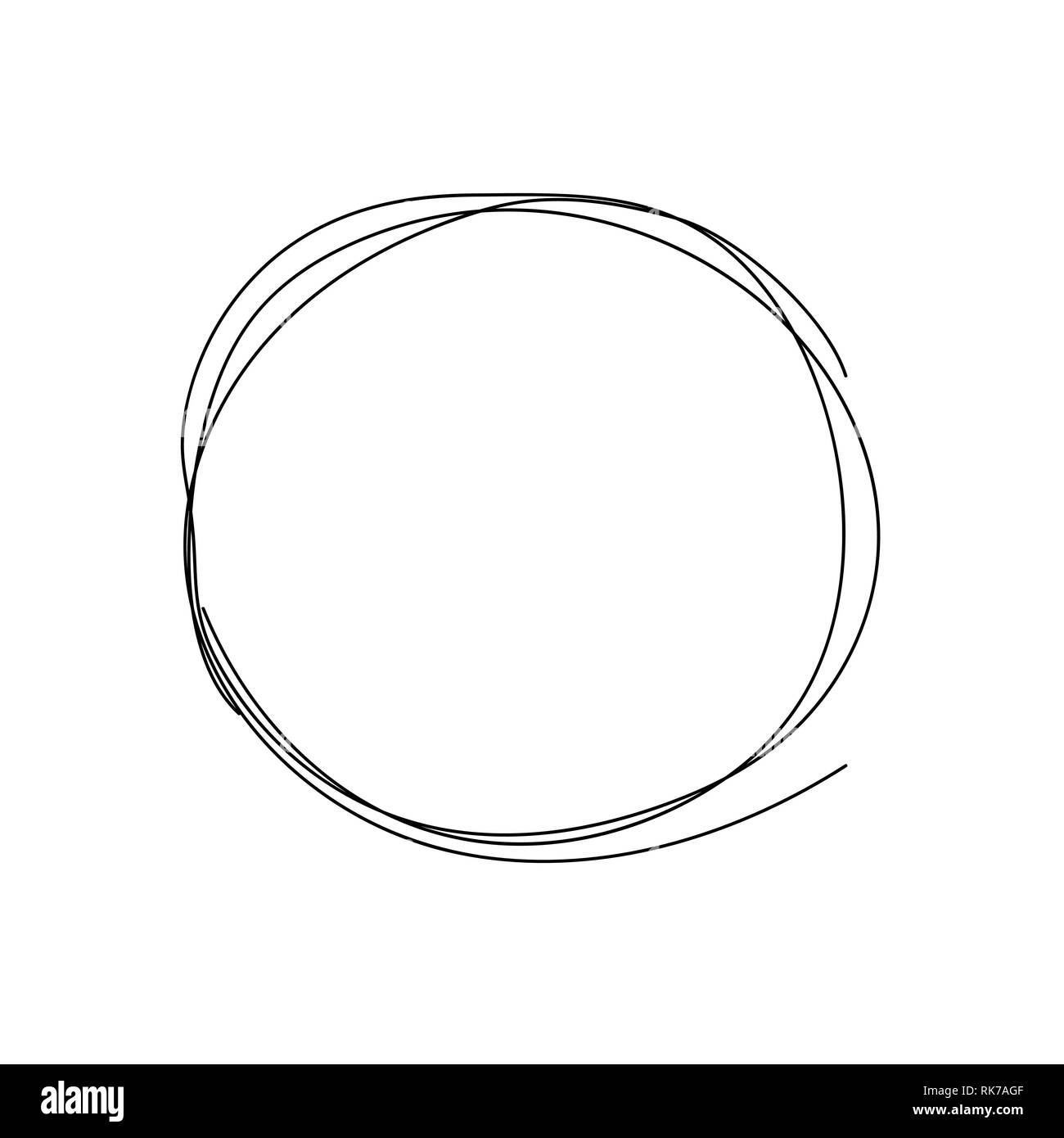 Conjunto de vector círculos dibujados a mano con dibujo a mano alzada
