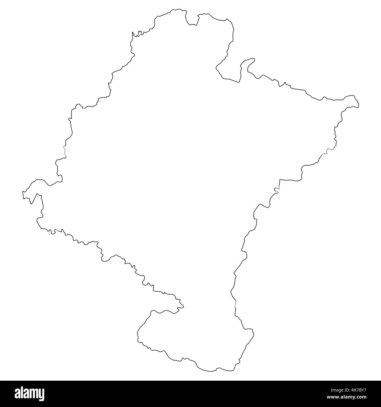 Navarra España mapa de la Comunidad Autónoma de silueta. Ilustración  vectorial Imagen Vector de stock - Alamy