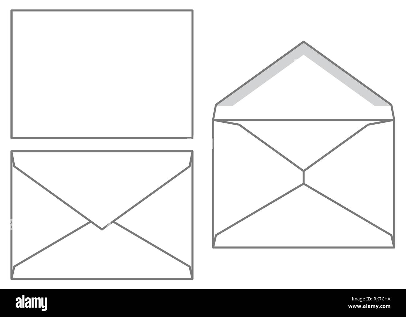 Conjunto de sobres en blanco. Vector plantilla de sobres para su diseño  Imagen Vector de stock - Alamy