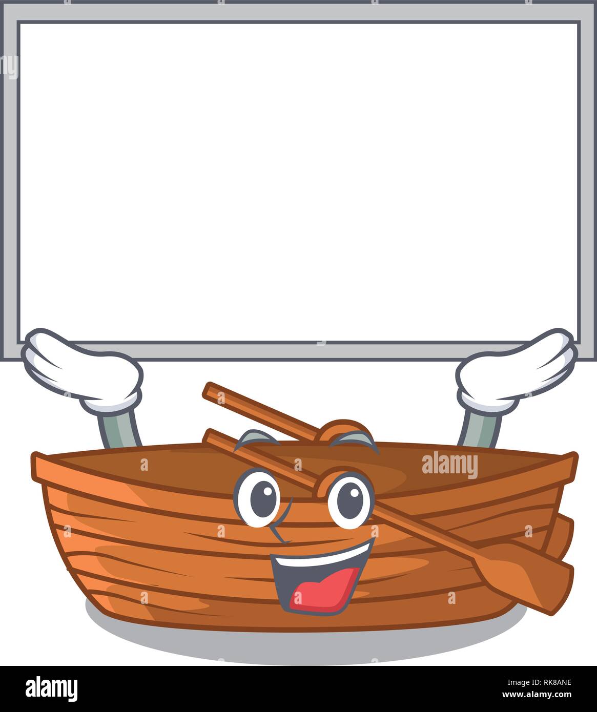 A bordo de botes de madera en la forma de dibujos animados Imagen Vector de  stock - Alamy