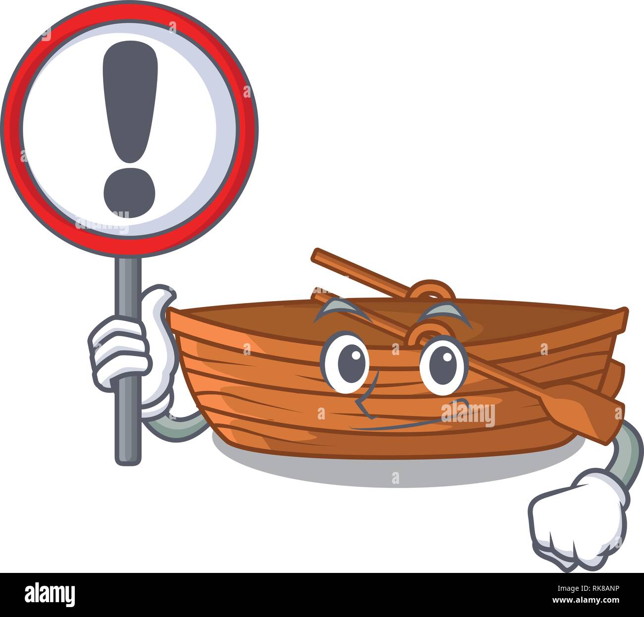 Con signo de botes de madera en la forma de dibujos animados Imagen Vector  de stock - Alamy