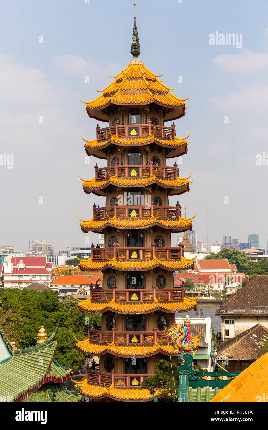 Che Chin Khor styple Templo pagoda china y en Bangkok, Tailandia Foto de stock