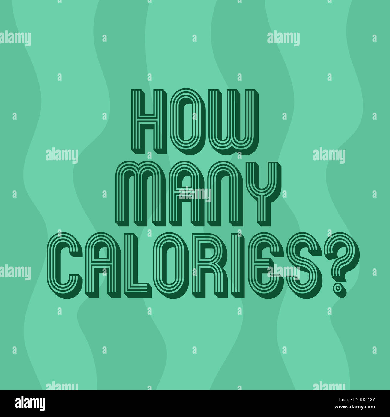 Escritura de texto escribir cuántas calorías. Concepto Significado  preguntando sobre requerimientos nutricionales o consumo de alimentos Curvy  tiras verticales Abstract sh Fotografía de stock - Alamy