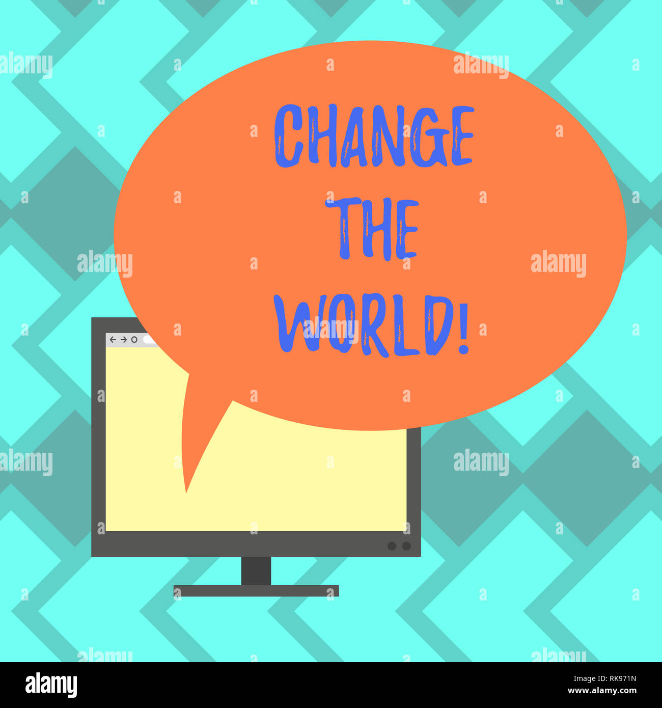 Signo de texto que muestran el cambio del mundo. Fotografía conceptual