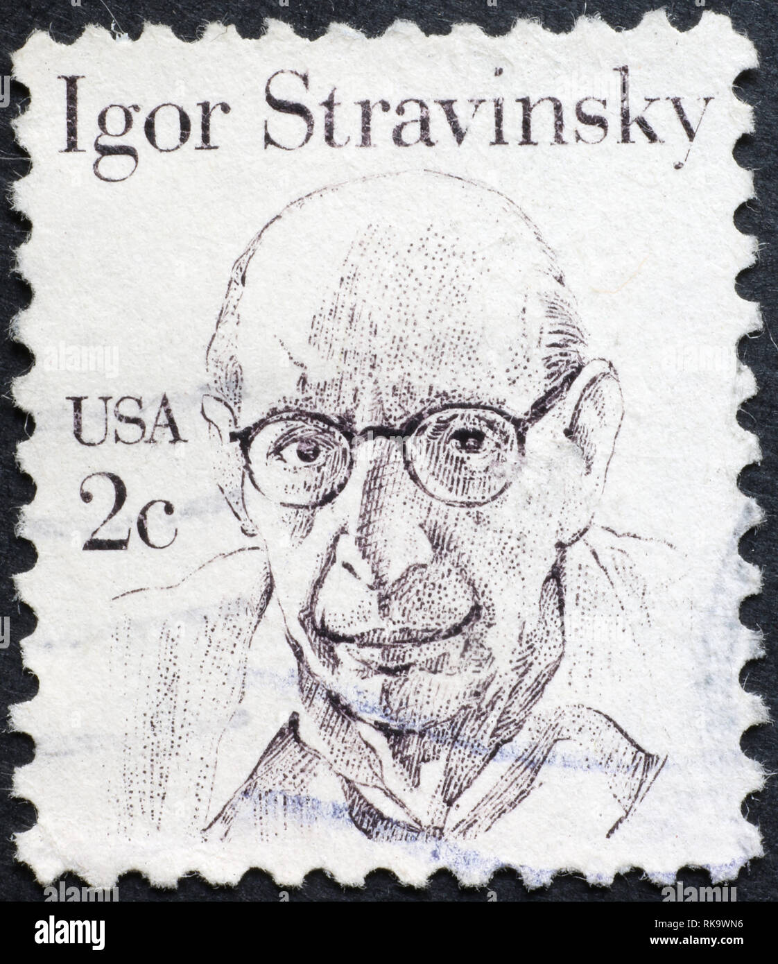 Igor Stravinsky en sello americano Foto de stock
