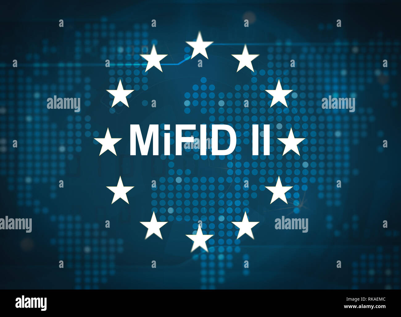 MiFID II Directiva sobre Mercados de Instrumentos Financieros Foto de stock