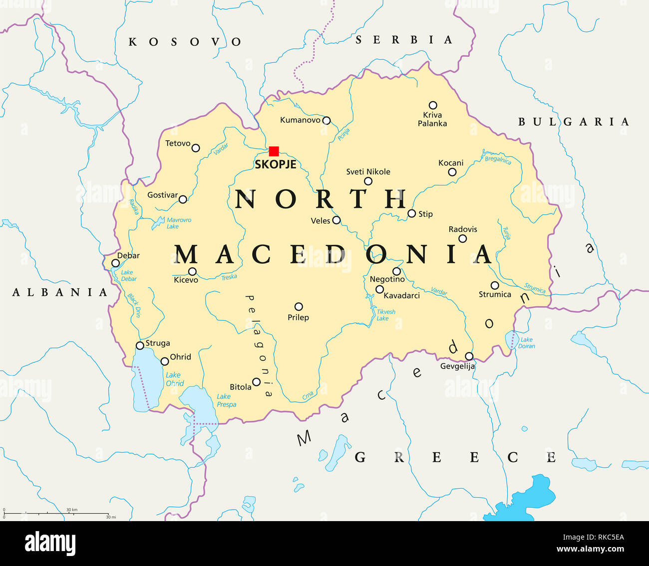 Mapa de macedonia del norte fotografías e imágenes de alta resolución