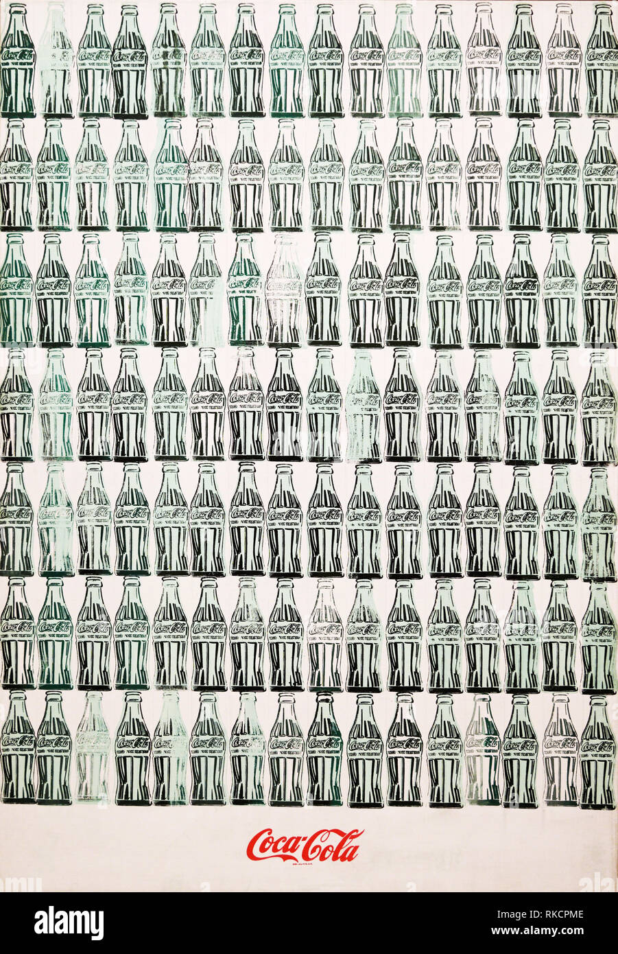 Botellas de Coca-Cola verde de 1962, Andy Warhol Foto de stock