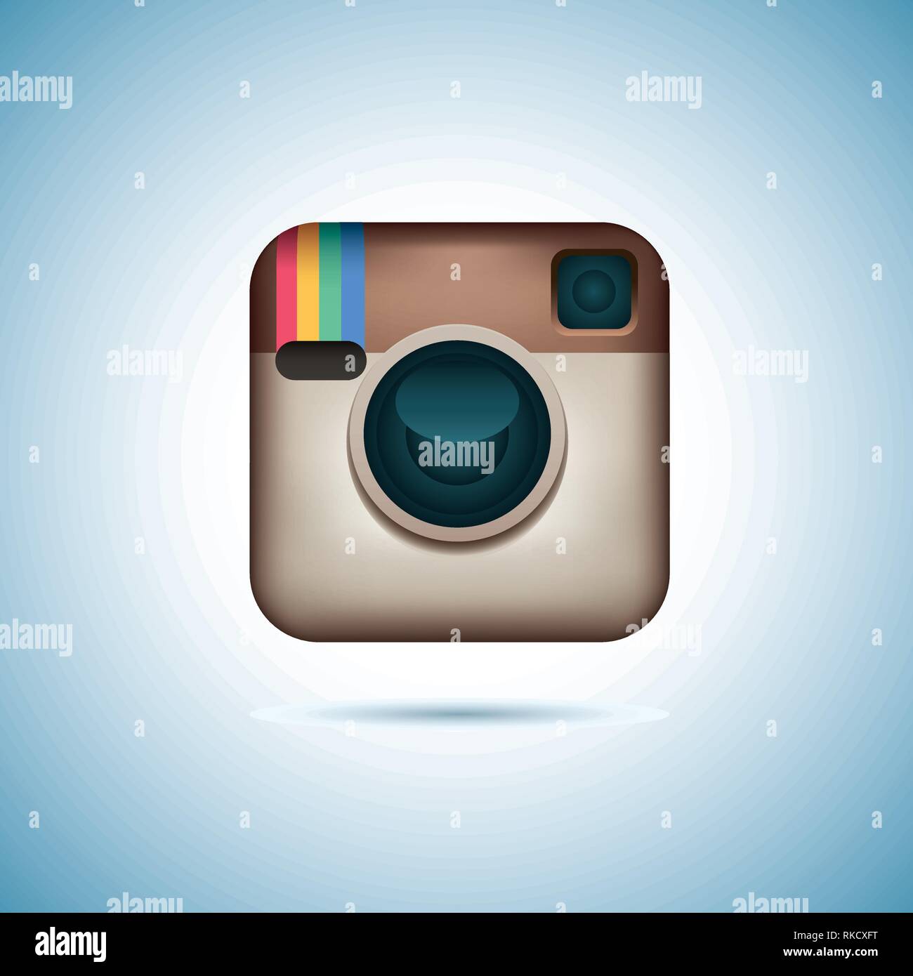 Logotipo Instagram cámara en la pantalla del PC. Instagram - aplicación  gratuita para compartir fotos de una red social Imagen Vector de stock -  Alamy