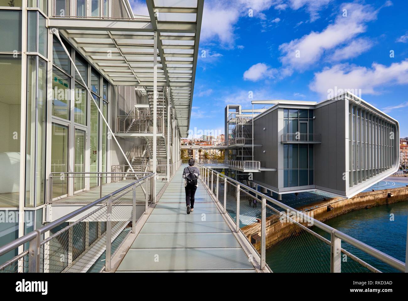 Botin Centro Museo de Arte y Cultura, el arquitecto Renzo Piano, la bahía de Santander, Santander, Cantabria, España, Europa Foto de stock