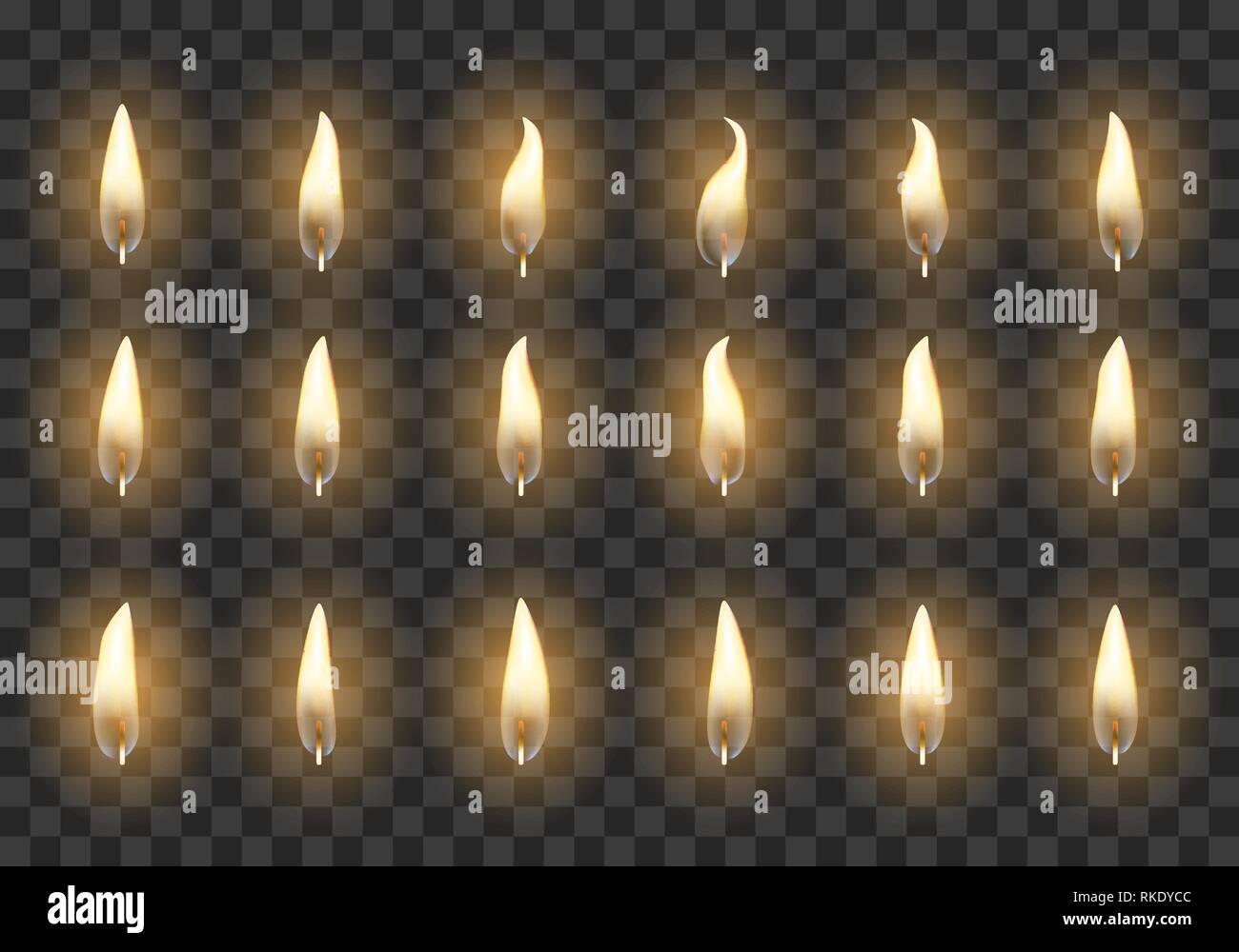 La llama de una vela. Naranja ardiente fuego cuadros de animación, flaming  vector luz de velas Imagen Vector de stock - Alamy