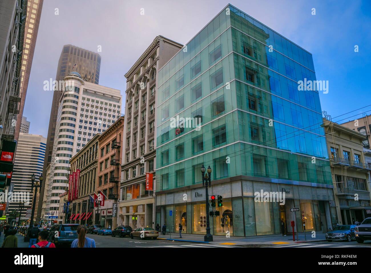 Calles alrededor de la plaza Unión. San Francisco. California, EE.UU. Foto de stock