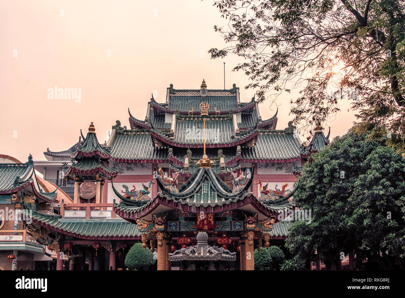 Che Chin Khor styple Templo pagoda china y en Bangkok, Tailandia Foto de stock