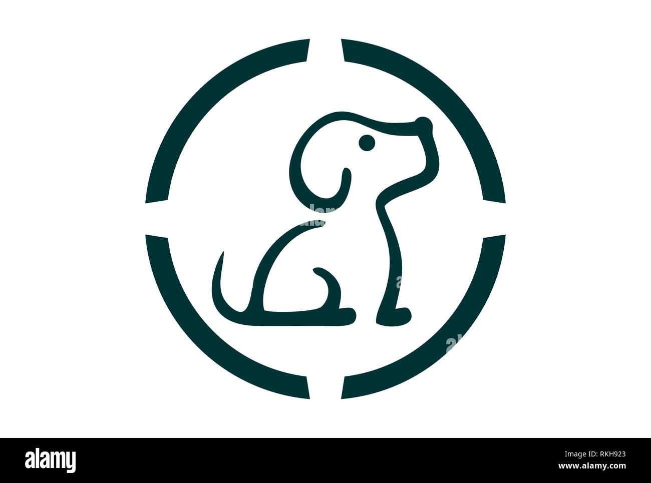 Icono de perro vector logo vector concepto diseño plano Fotografía de stock  - Alamy