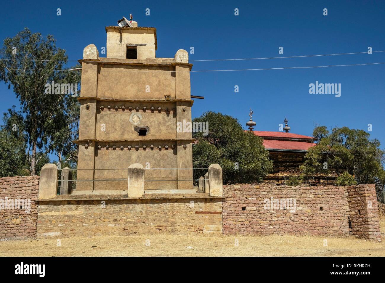 Debre Damo monasterio en la región de Tigray, Etiopía. Foto de stock
