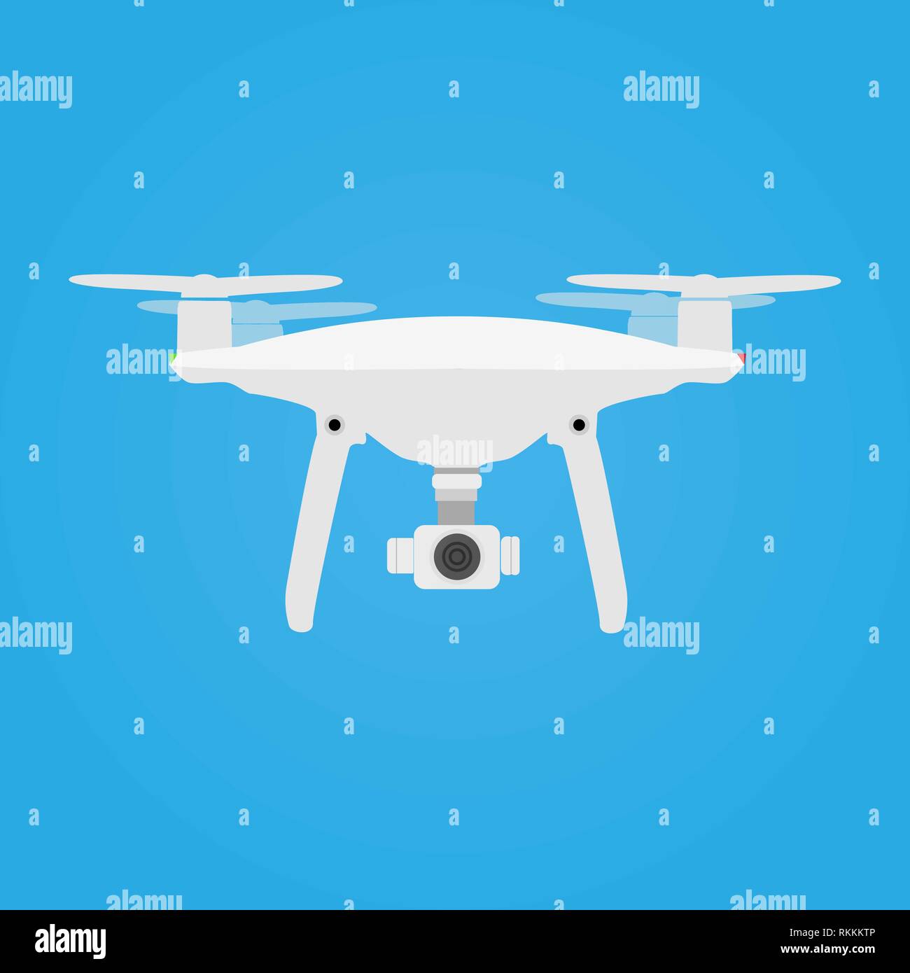 Zumbido con Vector Vamera icono. Drone UAV Copter. Foto y Video Drone Vector icono. Drone Copter vuela con cámara digital. El vehículo aéreo no tripulado Ilustración del Vector
