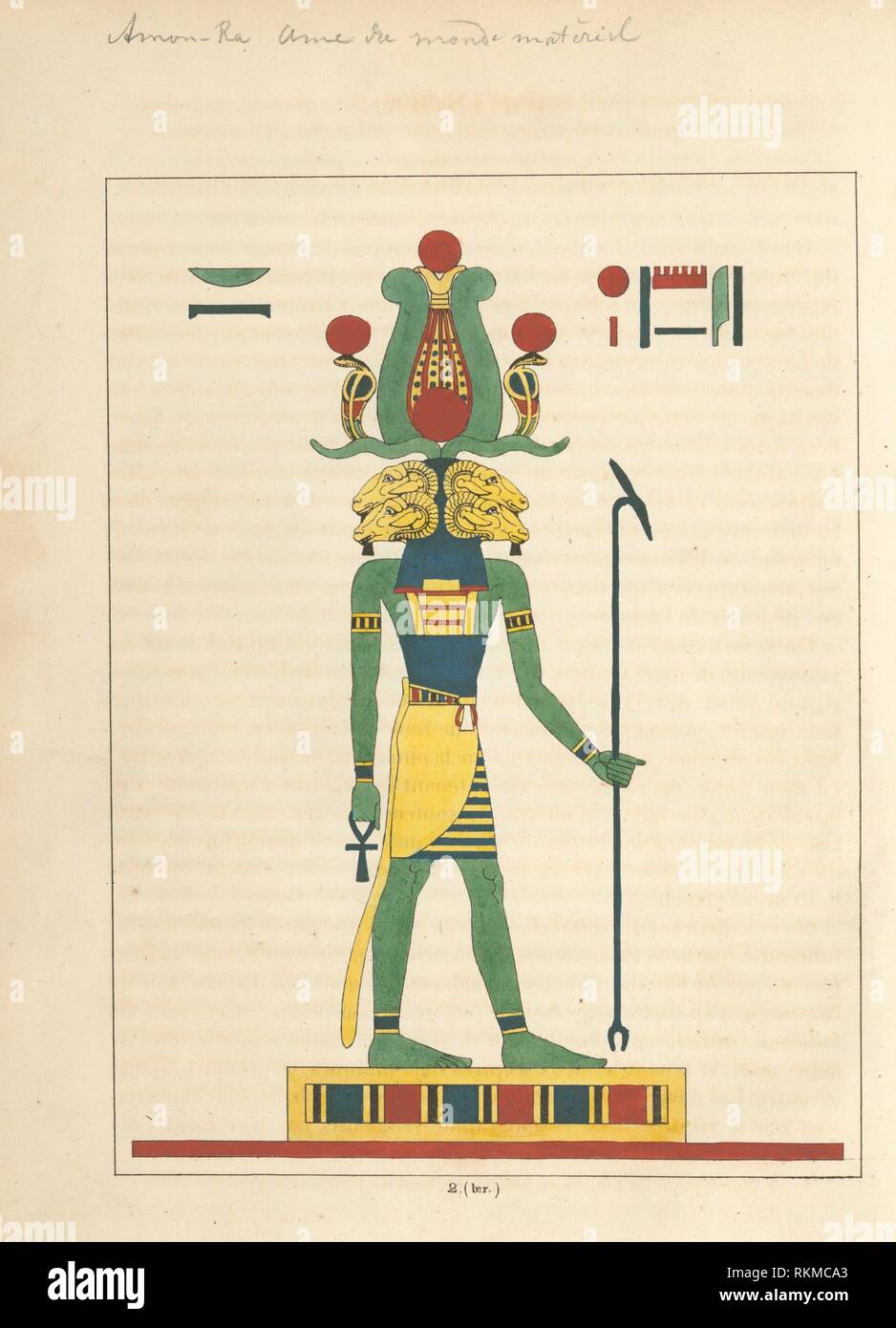 Amon-ra Amon. (El espíritu de los cuatro elementos, el alma del mundo material.) Dubois, L. J. J. (León Juan José) (artista). Panteón egipcio: Foto de stock
