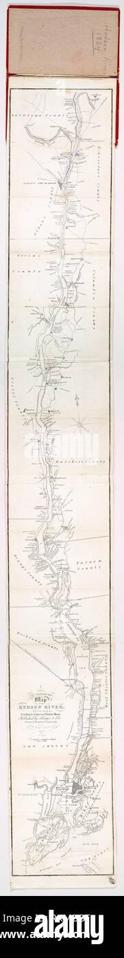 Una mejora mapa del río Hudson : con el post de carreteras entre N. York & Albany. Harper & Brothers (editor) Chapin, GUILLERMO (1802-1888 ). Foto de stock