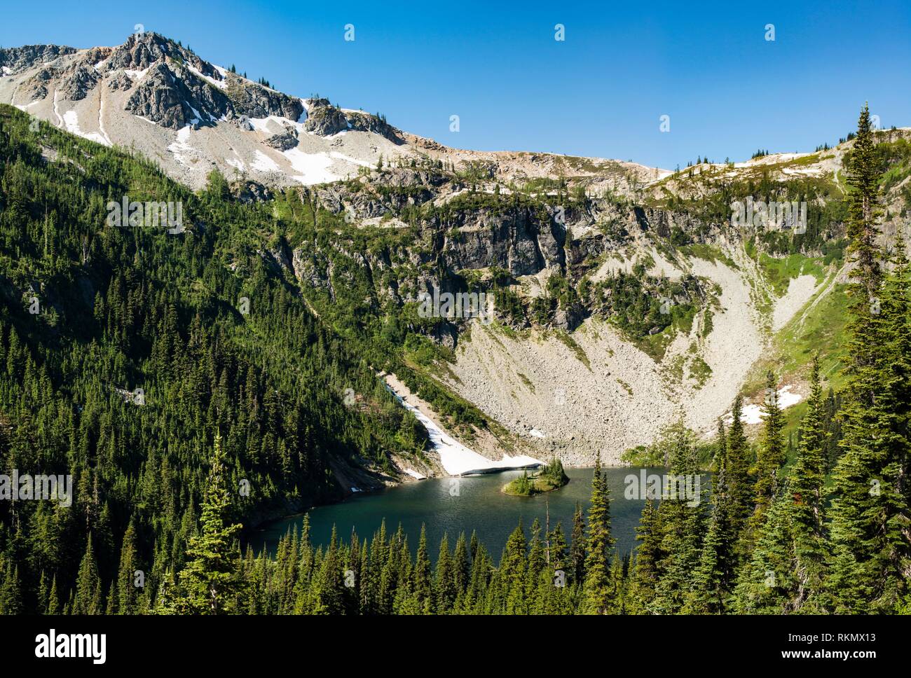 Lake Ann en el norte Cascade Mountains en el estado de Washington, EE.UU.. Foto de stock