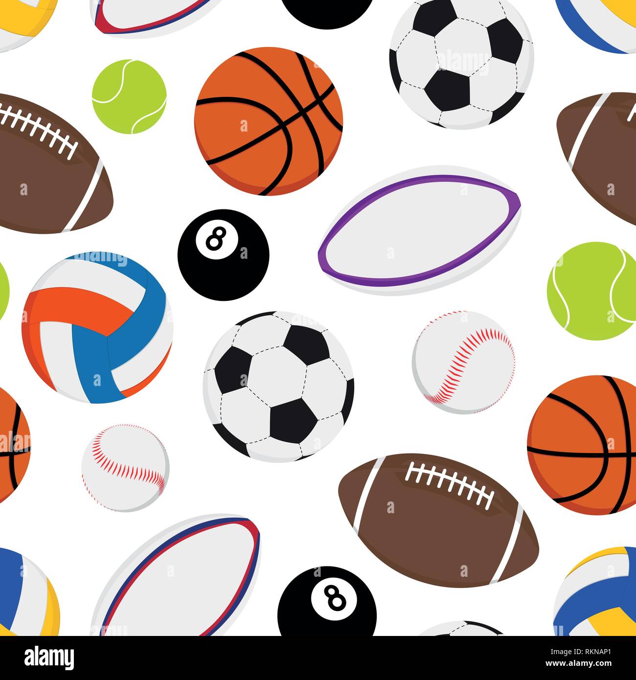 Balones deportivos patrÃ³n sin fisuras. fÃºtbol, fÃºtbol, tenis ...