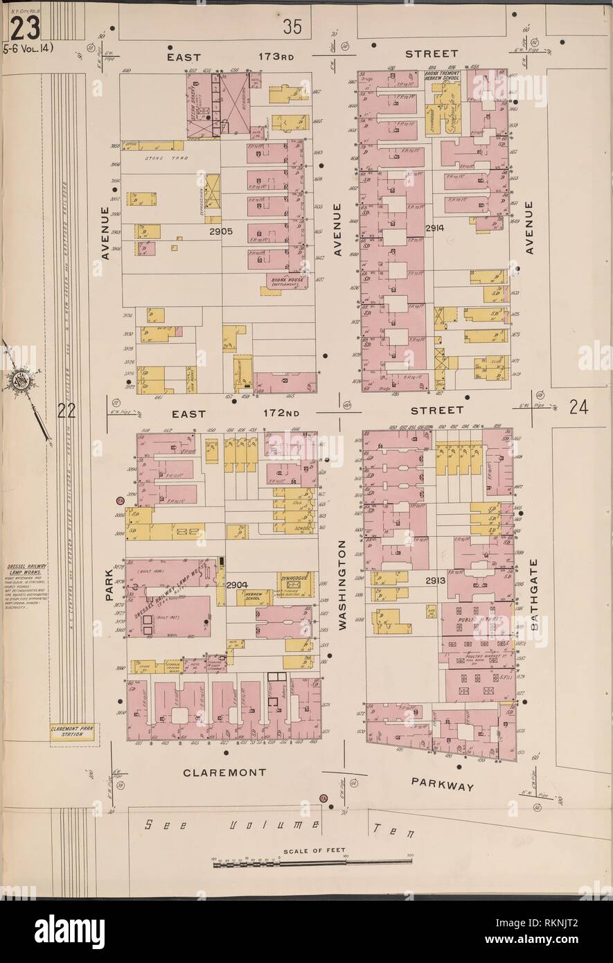 Bronx, V. 15, Placa Nº 23 [mapa delimitado por E. 173St., Bathgate Ave., Claremont Parkway, Park